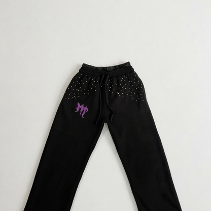 MT Rhinestones Double Waist Sweatpants!