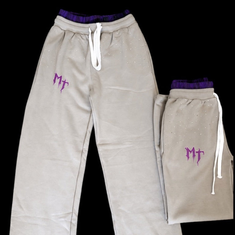 MT Rhinestones Double Waist Sweatpants!