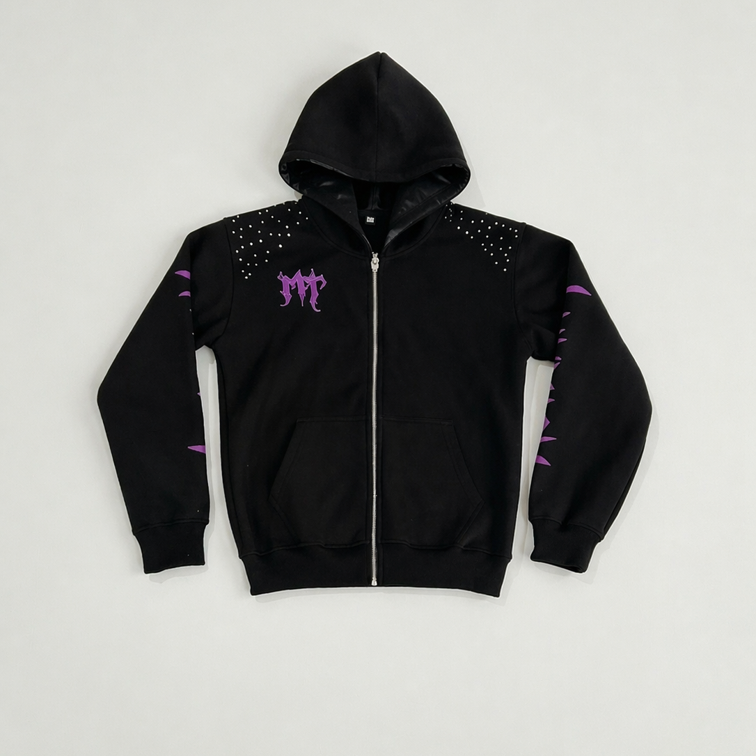 MT Rhinestone Zip-up Jacket