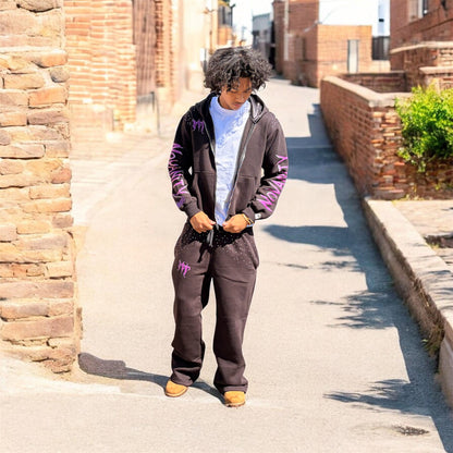 MT Rhinestones Double Waist Sweatpants!